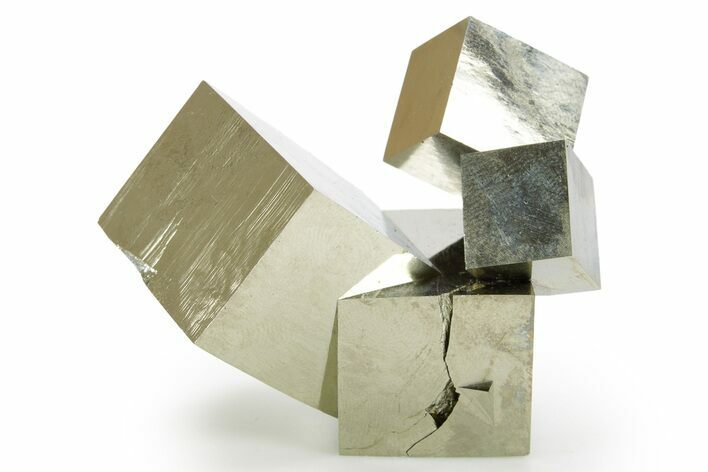 Shiny, Natural Pyrite Cube Cluster - Navajun, Spain #361811